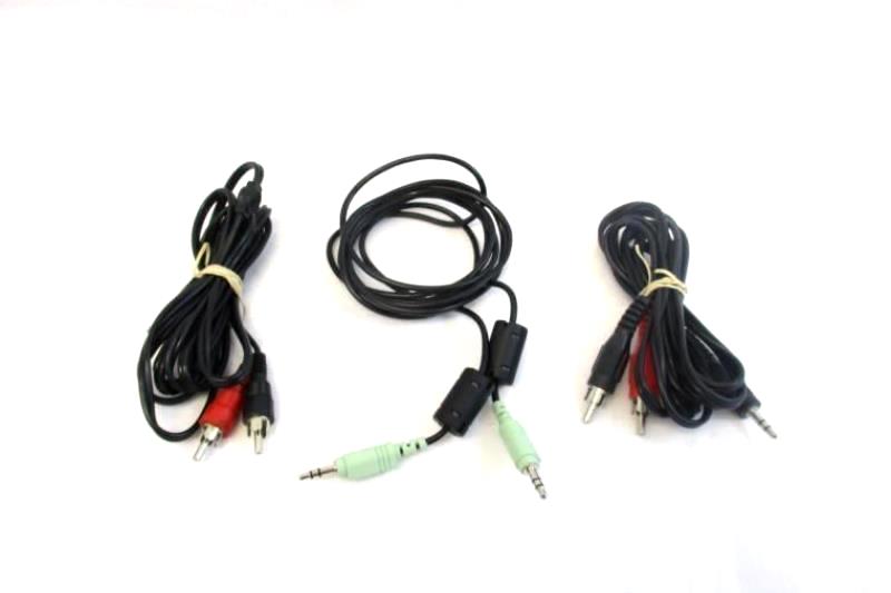 Lot of 6 Auxiliary Cords RCA To Aux Home Audio Different Lengths Various