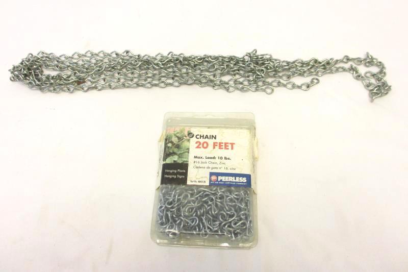 Lot of 2 Peerless Metal 20 Feet Chains 10lbs Max Hanging Plants Hanging Signs