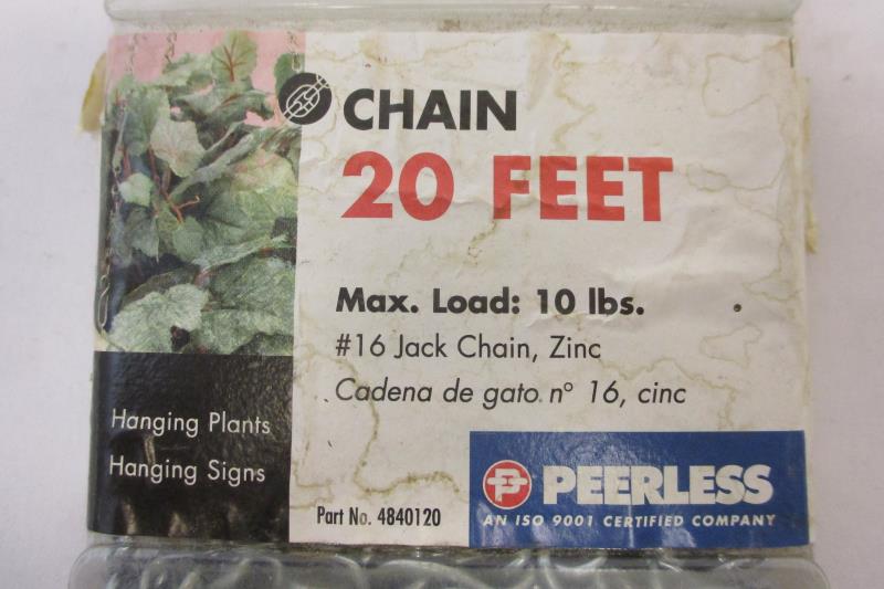Lot of 2 Peerless Metal 20 Feet Chains 10lbs Max Hanging Plants Hanging Signs