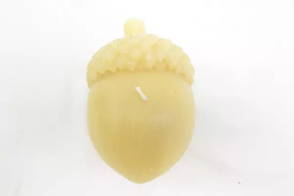 Lot of 2 Candles Brown Owl Tan Acorn Shaped Candles Unlit