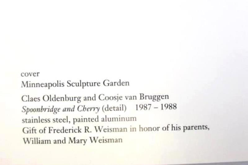 Minneapolis Sculpture Garden Booklets Walker Art Center Picture Tour and More