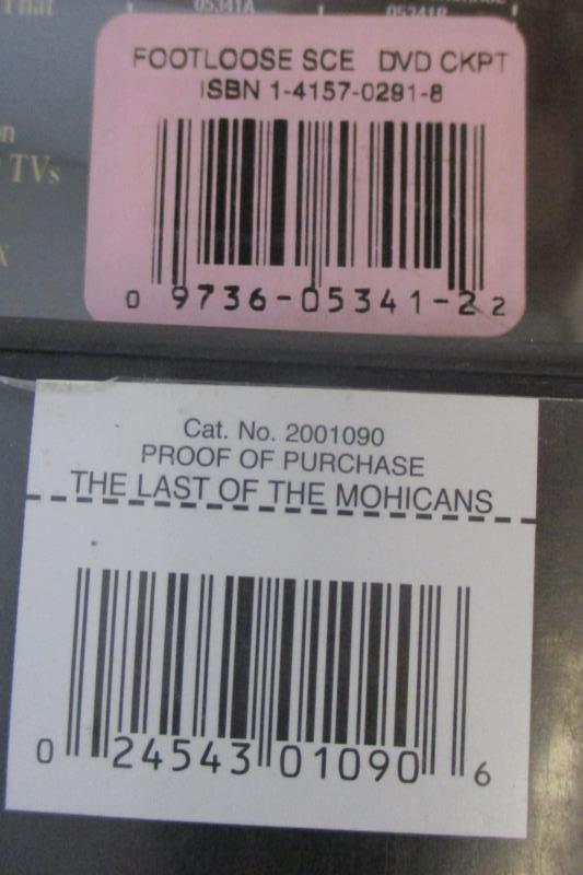Lot of 2 DVD Movies Last Of The Mohicans Footloose Special Collectors Edition