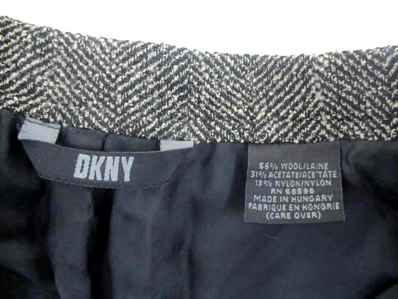 DKNY Textured Striped Wool Suit Jacket Men's Size 44R Pockets Collared