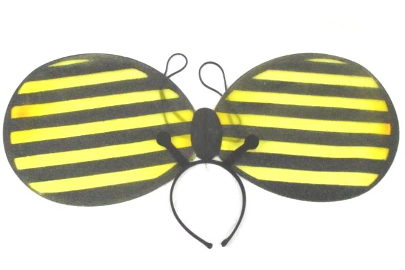 Bumblebee Women's Halloween Costume 4 Piece Set Dress Pants Wings Antenna