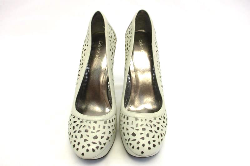 Calvin Klein Christine White Cut Out Platform Heels Women's Size 7.5M