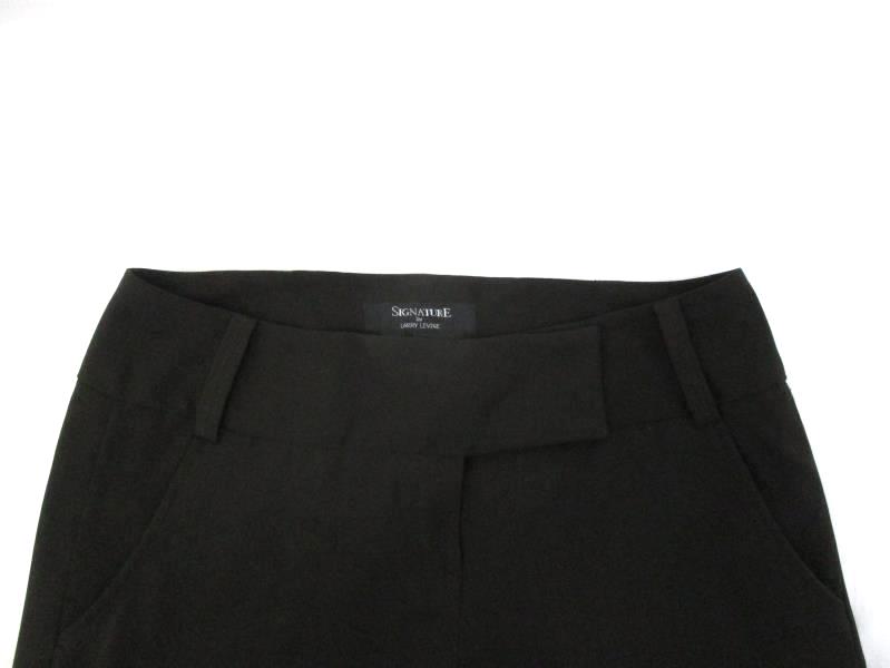 Signature Larry Levine Women's Brown Dress Pants Size 10 Mock Pocket Belt Loops