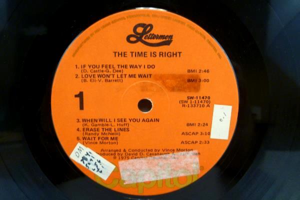 Lettermen The Time Is Right Vinyl LP Capitol Records R 133710 Record Album
