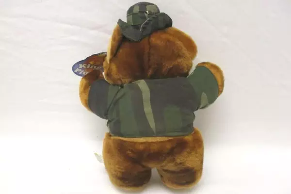 King Plush Military Teddy Bear 2002 Camo Shirt Hat 11.5" Tags Attached