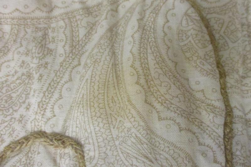 Brown Beige Paisley Floral Pattern Table Runner 3D Embroidered Lightweight