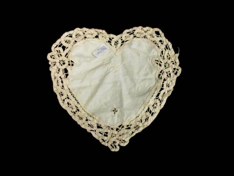 Vintage Imperial Elegance Heart Shaped Crochet Doily Table Decor