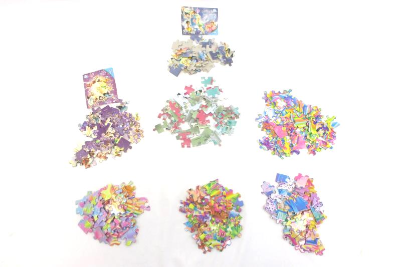 349 Jigsaw Puzzle Pieces For Crafting DIY Upcycle Fun Girly Designs