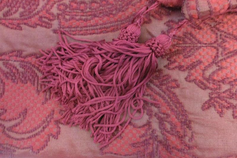 Melrose Home Collection Burgundy Elegant Throw Blanket Tassle Corner