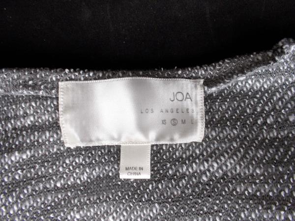 JOA Top Long Sleeve Hooded Grey Terry Mesh Oversize Sweatshirt Sweater Womens S