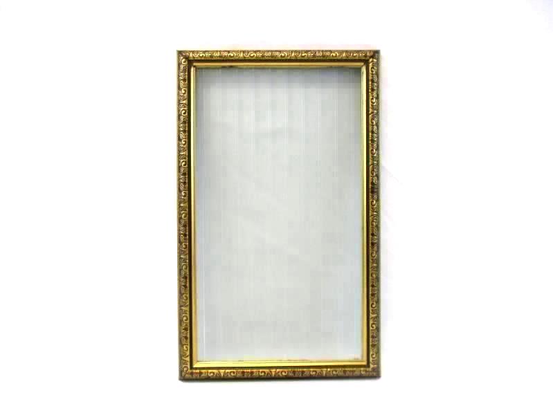 Vintage Gold Embossed Wood Picture Frame With Ribbed Glass
