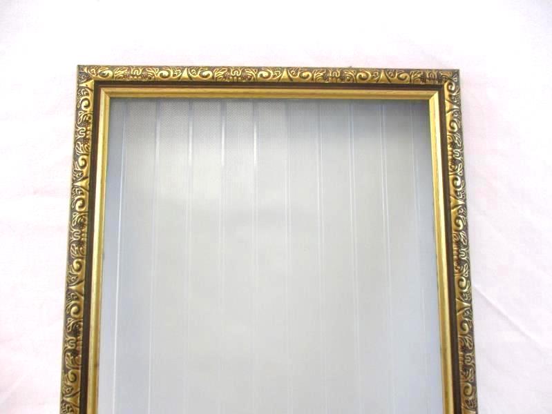 Vintage Gold Embossed Wood Picture Frame With Ribbed Glass