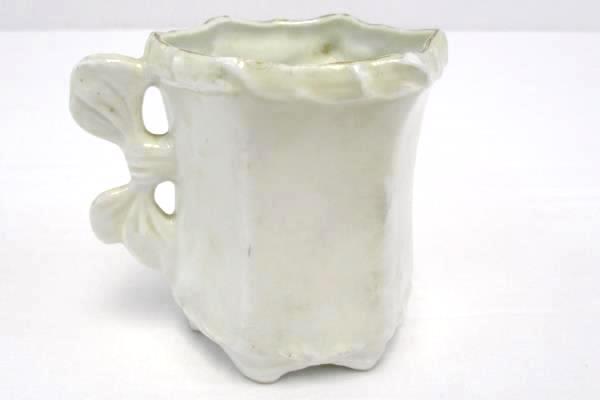 Vintage German Porcelain Geburtstag Birthday Shoe & Cup White Gold Tone Detail