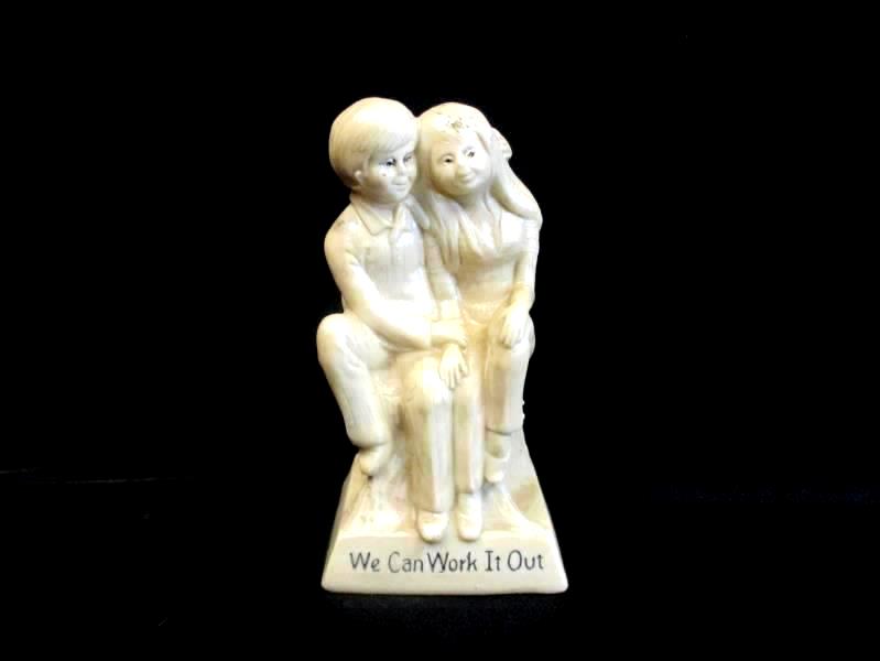 1971 Russ Berries Figurine 717 We Can Work It Out Man Woman Tree B13