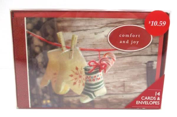 Lot of 4 American Greetings Comfort & Joy Box Set 14 Cards and Envelopes Glitter
