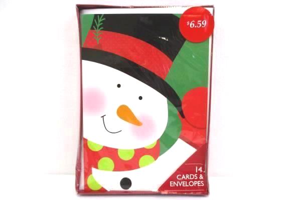 Lot of 4 American Greetings Santa Frosty Snowman Box Set 14 Cards and Envelopes