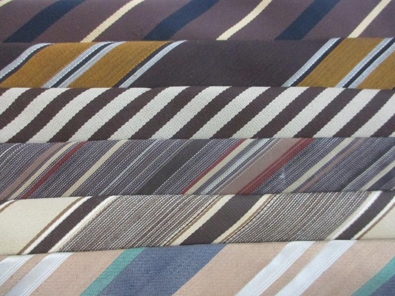 Lot of 6 Men's Neck Ties Brown Striped Designer St Honore Countess Wara