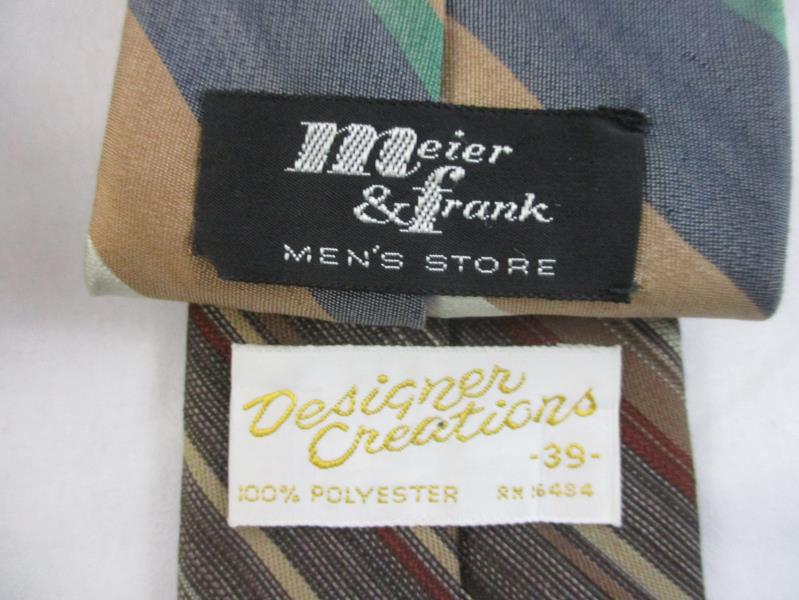 Lot of 6 Men's Neck Ties Brown Striped Designer St Honore Countess Wara