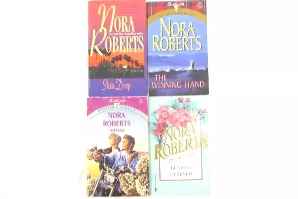 Lot of 4 Vintage Nora Roberts Novels Books Entranced Lesson Learned Winning Hand