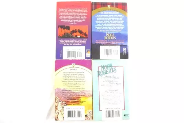 Lot of 4 Vintage Nora Roberts Novels Books Entranced Lesson Learned Winning Hand