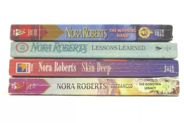 Lot of 4 Vintage Nora Roberts Novels Books Entranced Lesson Learned Winning Hand
