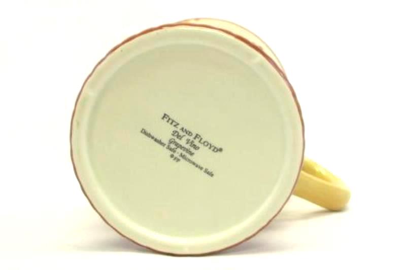Set of 2 Fitz and Floyd Del Vino Grapevine Coffee Cups Mugs Pedestal Handle