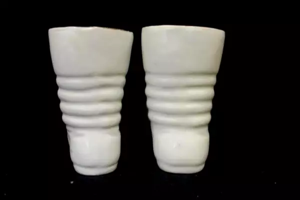Vintage Porcelain Boot Vases Or Planters With Applied Flowers Made In Germany