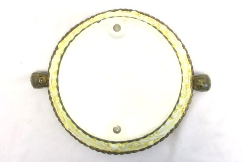 Casserole Dish Decorative Ceramic With Blessing Yellow Brown 10in Peace Plenty