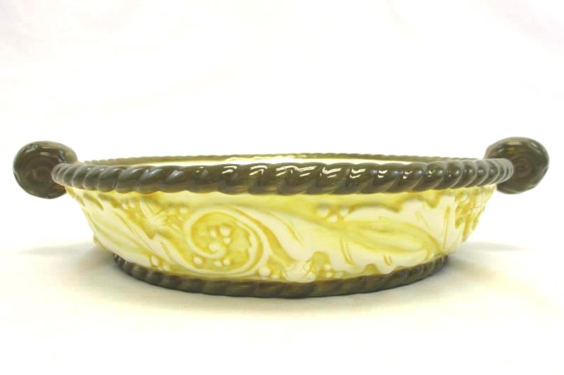 Casserole Dish Decorative Ceramic With Blessing Yellow Brown 10in Peace Plenty
