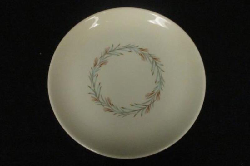 Lot of 11 Homer Laughlin Plates Vintage Fortune Dessert Saucers Blue Feathers