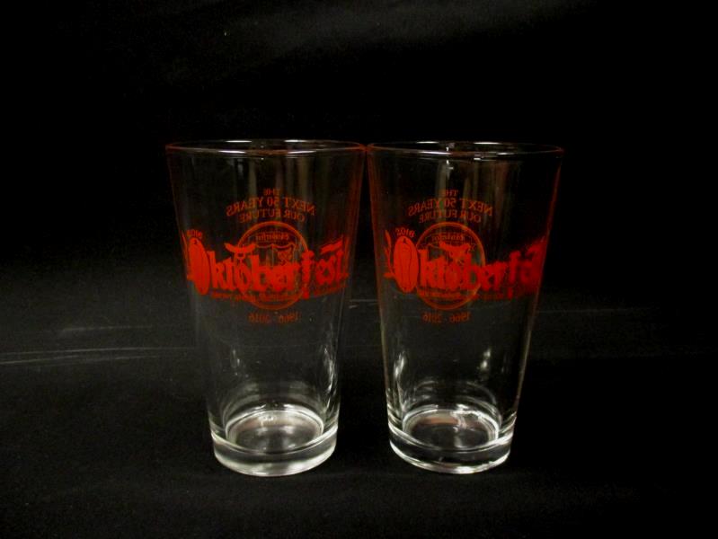Set of 2 Glasses Mt. Angel Oregon Oktoberfest 50th Anniversary 1966- 2016