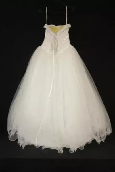 Michaelangleo Davids Bridal Tulle Strapless Corset Wedding Gown Dress Beaded