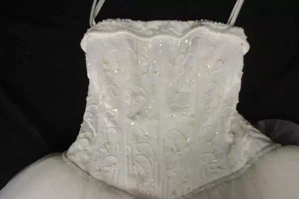 Michaelangleo Davids Bridal Tulle Strapless Corset Wedding Gown Dress Beaded