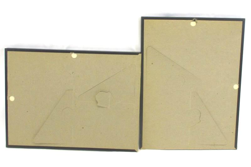 Lot of 2 Vtg Metal Etched Hawaii Memorabilia Art Framed Palm Trees Beach City