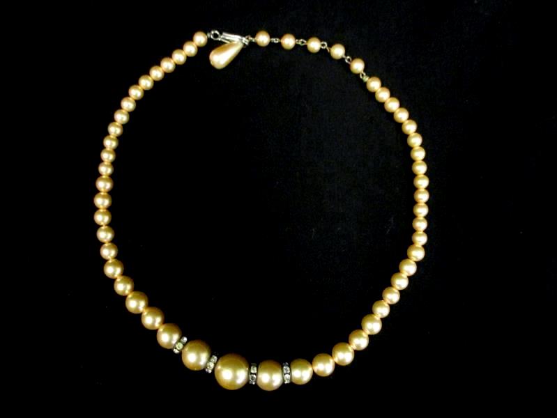 Lot of 3 Vintage Beaded Necklaces Clasp Closure Faux Pearls Pink Tones