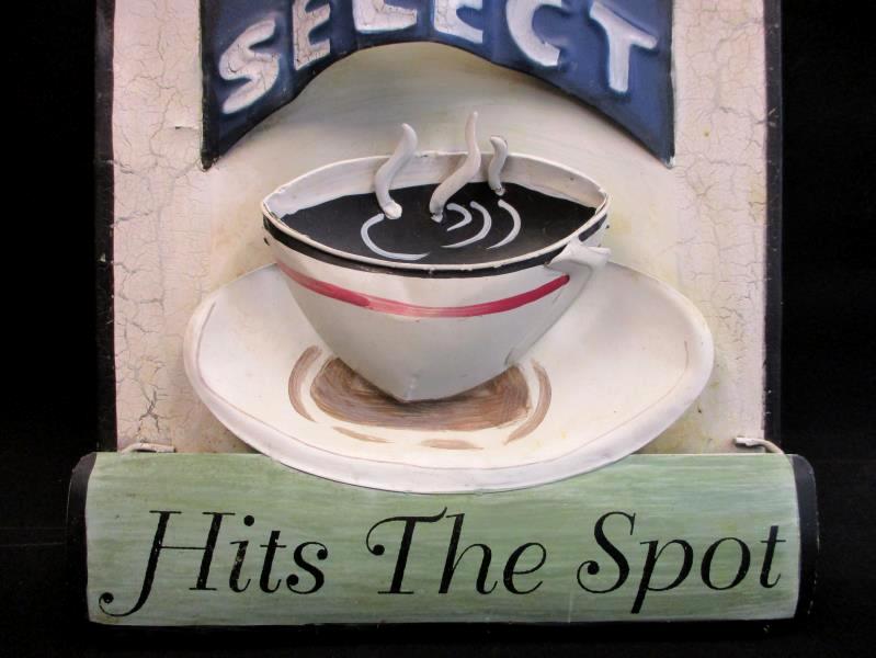 Metal Coffee Hanging Wall Decor Art Select Hits The Spot Tin