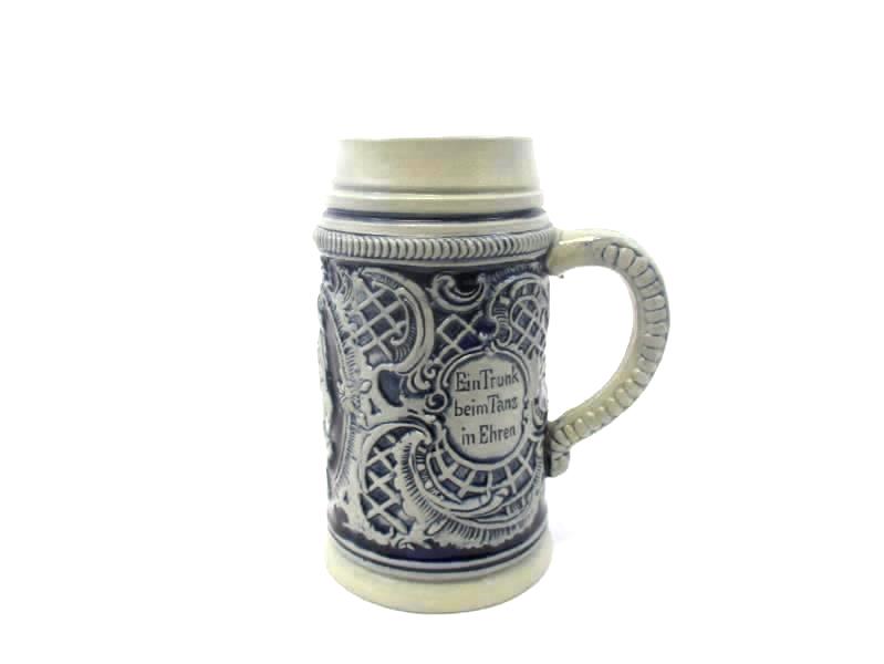 Vintage Thewalt Pottery Beer Stein West Germany Blue Gray Couple Dancing