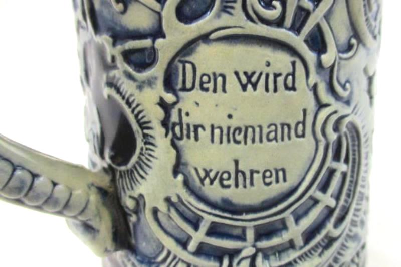 Vintage Thewalt Pottery Beer Stein West Germany Blue Gray Couple Dancing
