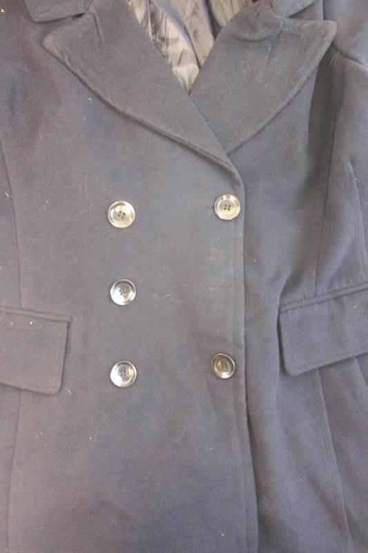 IB Diffusion Navy Blue Peacoat Pockets Collared Button Front Women's Size 1X