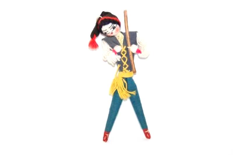 Vintage Rag Doll Warrior Yarn And Cloth Doll 9.75" Tall