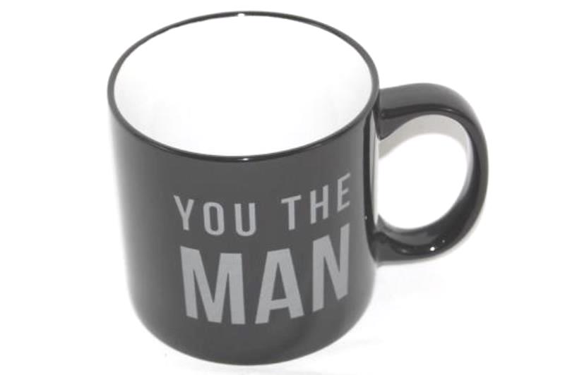 Clay Art Large You The Man Ceramic Coffee Mug Black