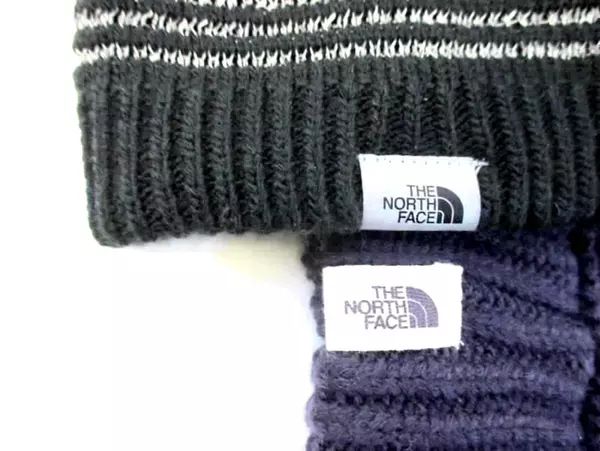 Lot of 2 The North Face Beanies One Size Purple Black Knit Crochet