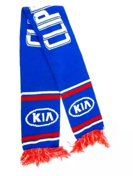 Los Angeles Clippers Knit Scarf Fringed Blue Red White Kia