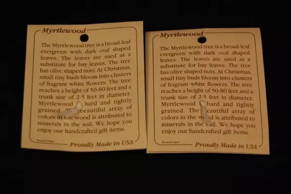 Lot of 2 Vintage Besler Wood Creations Myrtlewood Angel Ornaments