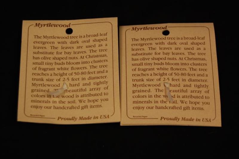 Lot of 2 Vintage Besler Wood Creations Myrtlewood Angel Ornaments