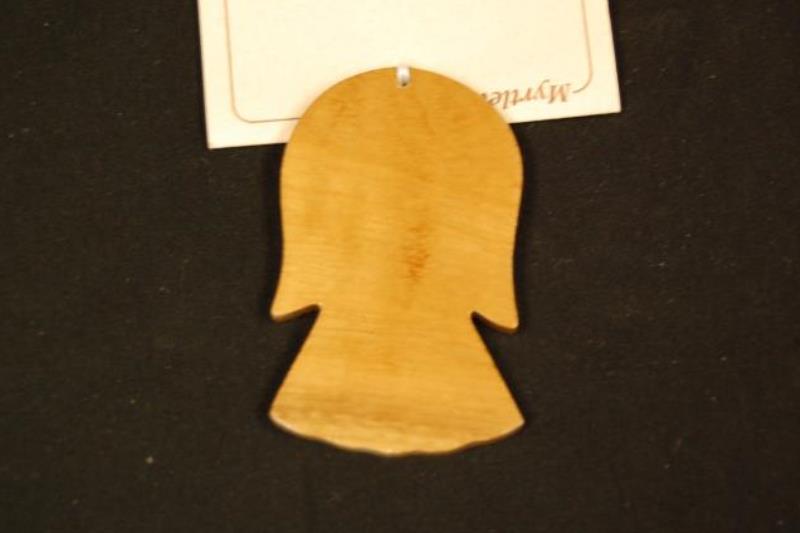 Lot of 2 Vintage Besler Wood Creations Myrtlewood Angel Ornaments