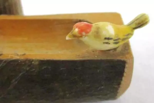 Vintage Freiburg Bächle Figurine Wooden Trestle Souvenir Lady Bird